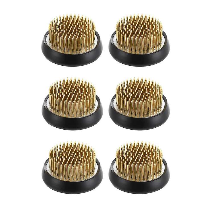 6 Pcs Flower Frogs, 2.1 Inches Round Brass Flower Holders, Japanese Ikebana Vase Floral Frogs, Flowe