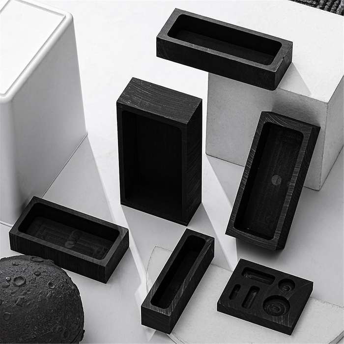 6 Pcs Graphite Casting Ingot Mold Casting MoldsGraphite Mold Smelting Mold for Casting Melting Refin