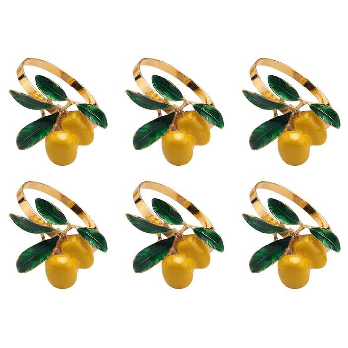 6 PCS Lemon Napkin Ring Napkin Ring Table Decoration Gold