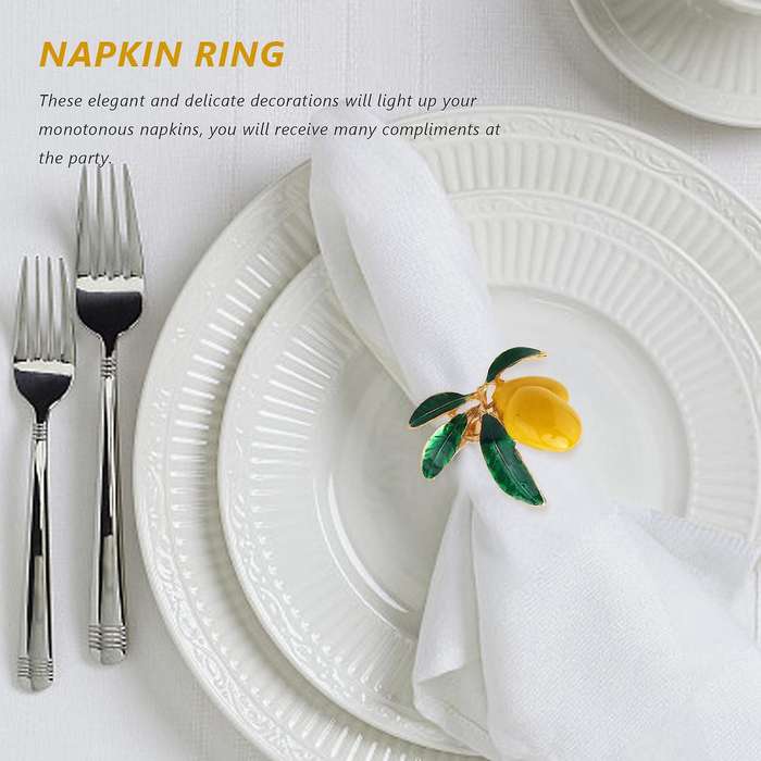 6 PCS Lemon Napkin Ring Napkin Ring Table Decoration Gold