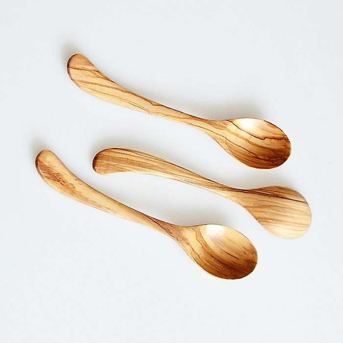 6 Pcs Olive Wood Spoon Set Wooden Spoons Soup Spoons Coffee Tea Stirring Serving Utensils for Kitche