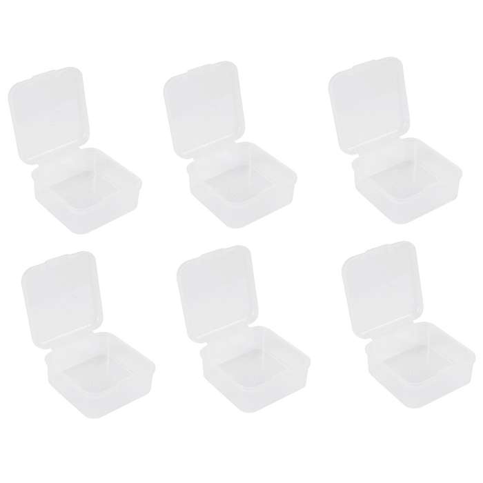 6 Pieces Mini Plastic Clear Storage Box Compatible Collecting Small Items, Beads, Jewelry, Business