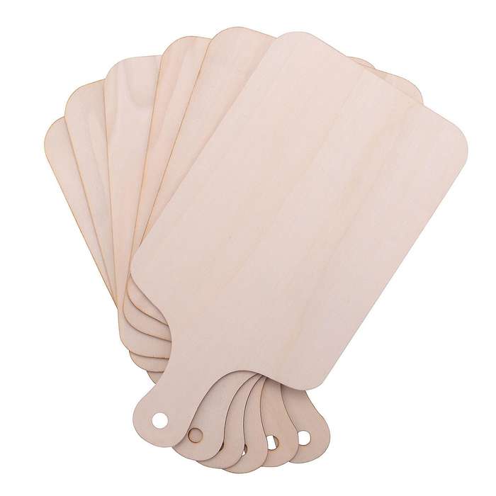 6 Pieces Christmas Mini Wooden Cutting Board with Handle Unfinished Wood Paddle Chopping Board Tray