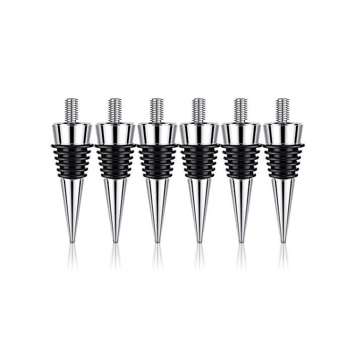6 Pieces Metal Bottle Stopper Blank Zinc Alloy Wine Bottle Stopper Kit Reusable Wine Saver Corks Bo