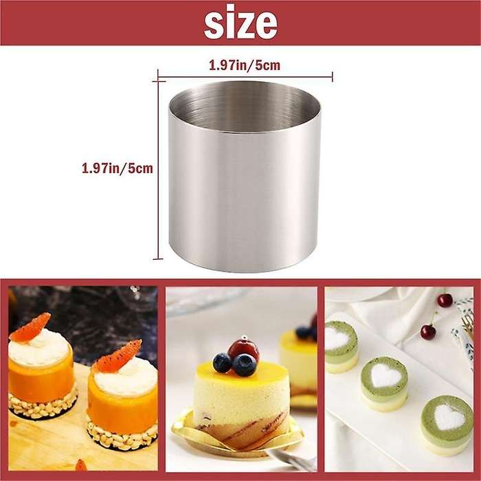 6 Pieces Round Biscuit Cutter Stainless Steel Mousse Ring Mini Circle Cookie Cutters Frying Egg Rin
