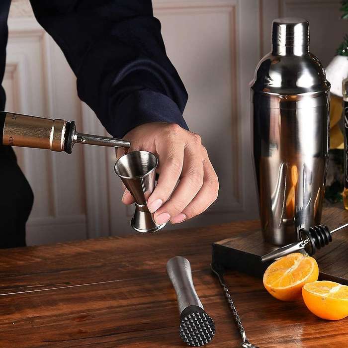 6 Pieces/set Cocktail Shaker, 25 Oz Martini Shaker, Stainless Steel Drink Shaker, Bar Set, Bartende