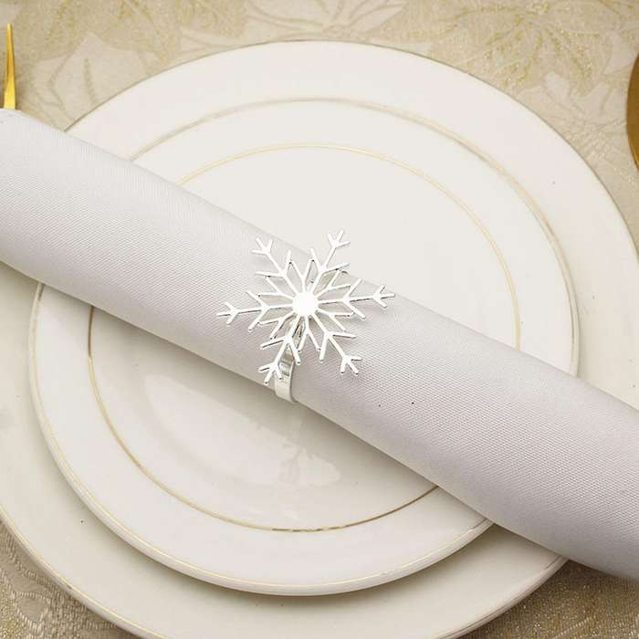 6 Pieces Snowflake Napkin Rings Christmas Snowflake Napkin Holder Rings for Christmas Holiday Table
