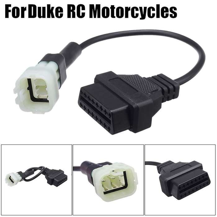 6 Pin to Obd 16 Pin Adapter Obd2 Fault Diagnostic Cable for Ktm Duke Rc 2011 - 2017 Motorcycles
