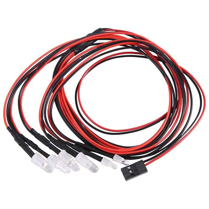 6 Rc Led Light Kit for 1/10 Rc Car Truck Crawler Rc Model Drift Car Headlight Taillight , 5mm & 3mm