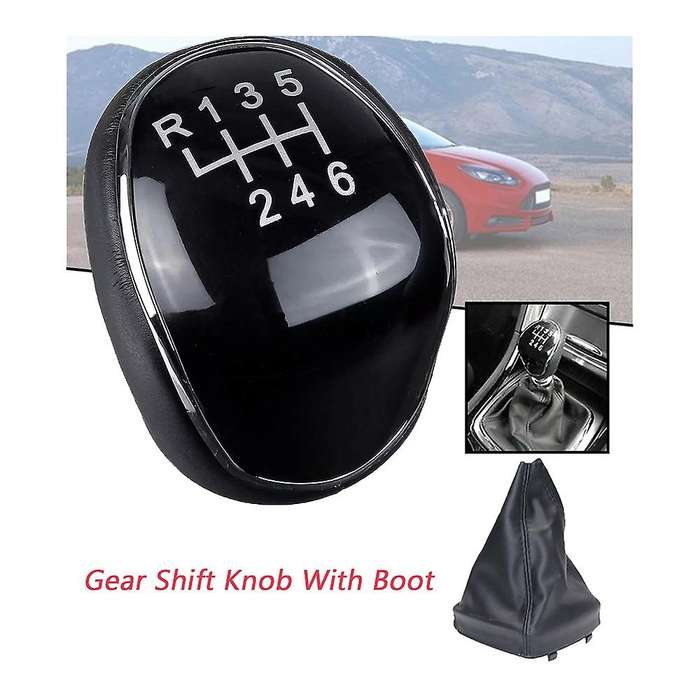 6 Speed Leather Shift Knob Shift Lever Gaitor Boot Cover for Mondeo IV C-MAX Transit Focus MK3 MK4 K