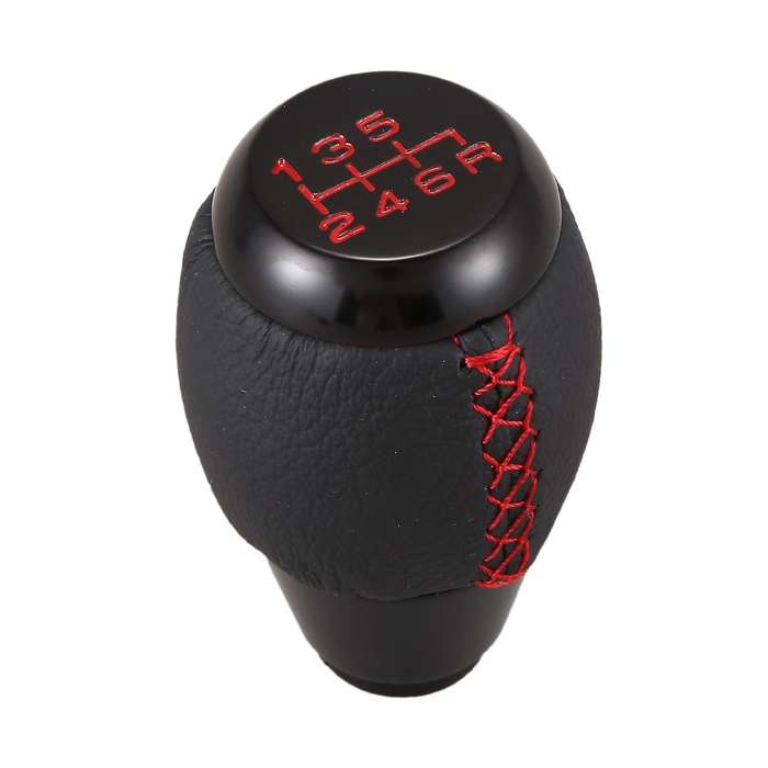 6 Speed Manual Red Stitching Black Leather Gear Shift Knob for EP3 SI