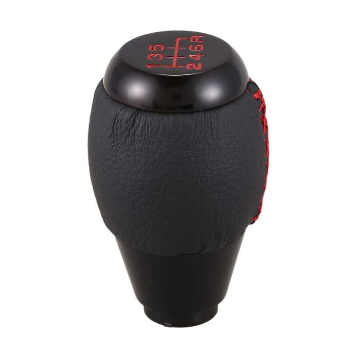 6 Speed Manual Red Stitching Black Leather Gear Shift Knob for EP3 SI