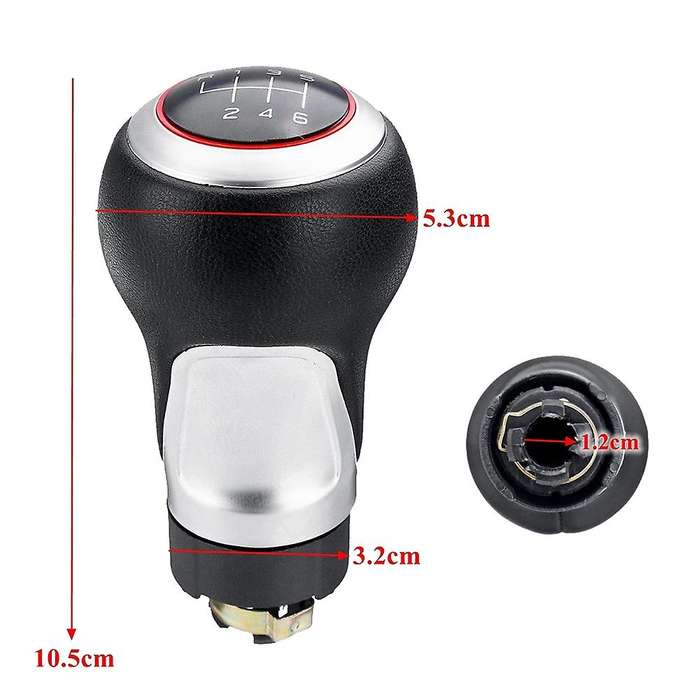 6 Speed PU Leather Car Gear Knob Shift for  A3 A4 B6 B7 A6 S4 B8 A5 8T Q5 8R Seat - Silver
