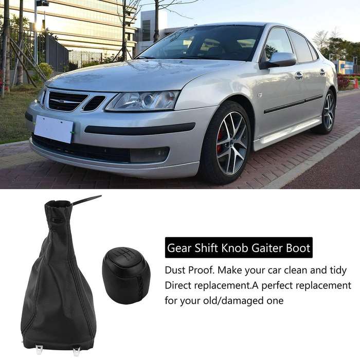 6 Speed Shift Knob Gaiter Boot Cover for SAAB 93 9-3 2003-2012 55566207 55353898