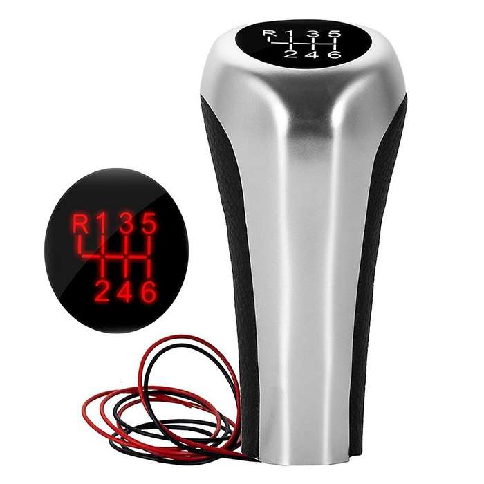 6 Speed Shift Knob W/led Red Backlight Leather Shifter Lever Handle Stick for E46 E90 E91 E92 X1 X3