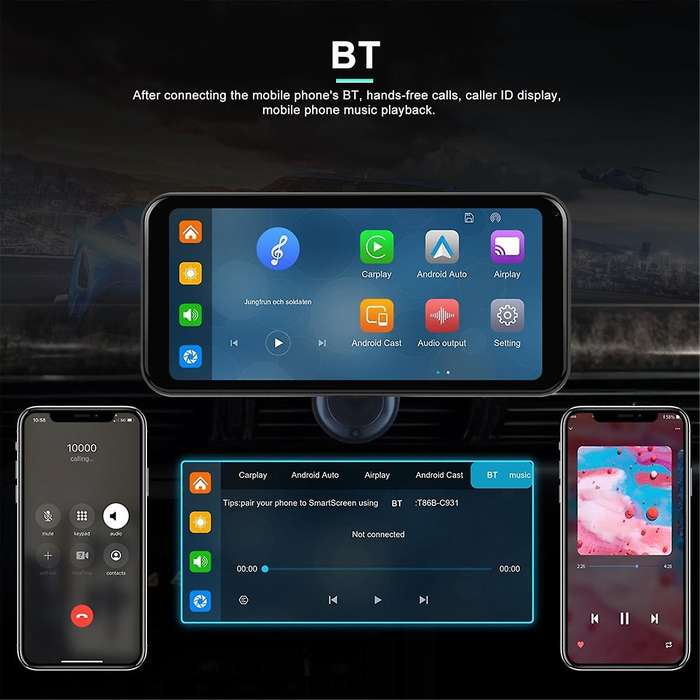 6.25In Screen MP5 Player Portable Bluetooth Car Radio Wireless Carplay Android Car Universal Multime