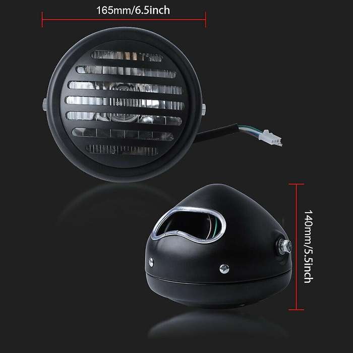 6.5Inch Retro Motorcycle Headlight Lamp Hi-Lo Beam for Cafe