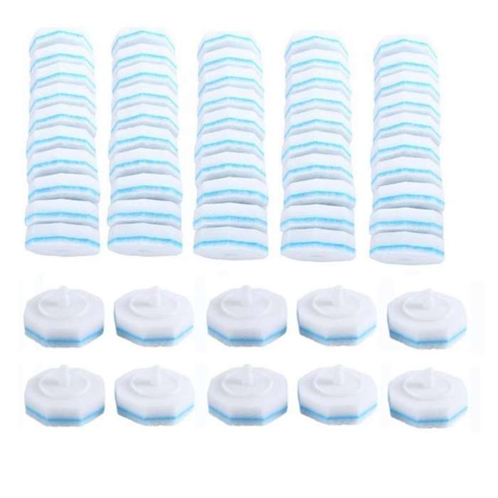 60 Counts Upgraded Toilet Brush Wand Disposable Toilet Cleaning Wand Refills Bowl Scrubbers Heads