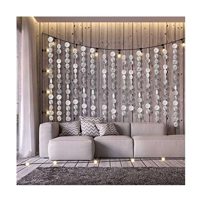 60 Pcs 2 Inch Round Capiz Shells with 2 Holes Round Natural Shell White Shells for Wind Chimes Jewe