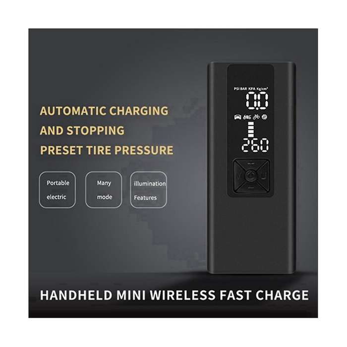 6000mah Car Air Pump Wireless Portable Multi-function Car Air Pump Lcd Digital Display Smart Chargin