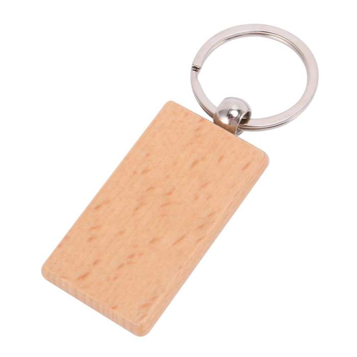 60pcs Blank Rectangle Wooden Key Chain Diy Wood Keychains Key Tags Can Diy Gifts