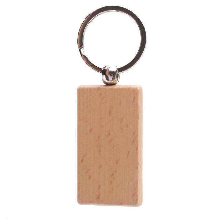 60pcs Blank Rectangle Wooden Key Chain Diy Wood Keychains Key Tags Can Diy Gifts