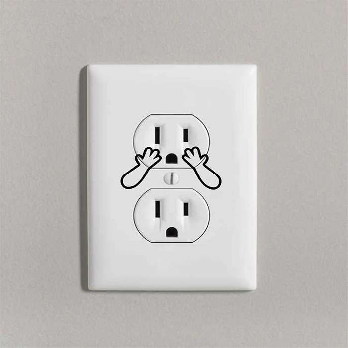 60PCS Funny Outlet Cover Decal Wall Outlet Sticker Pretend Electrical Outlet Sticker Hand Outlet Dec