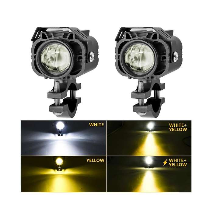 60w Motorcycle Led Driving Lights Fog Lamp Spot Lights White+yellow Headlights for Motorcycle Suv B
