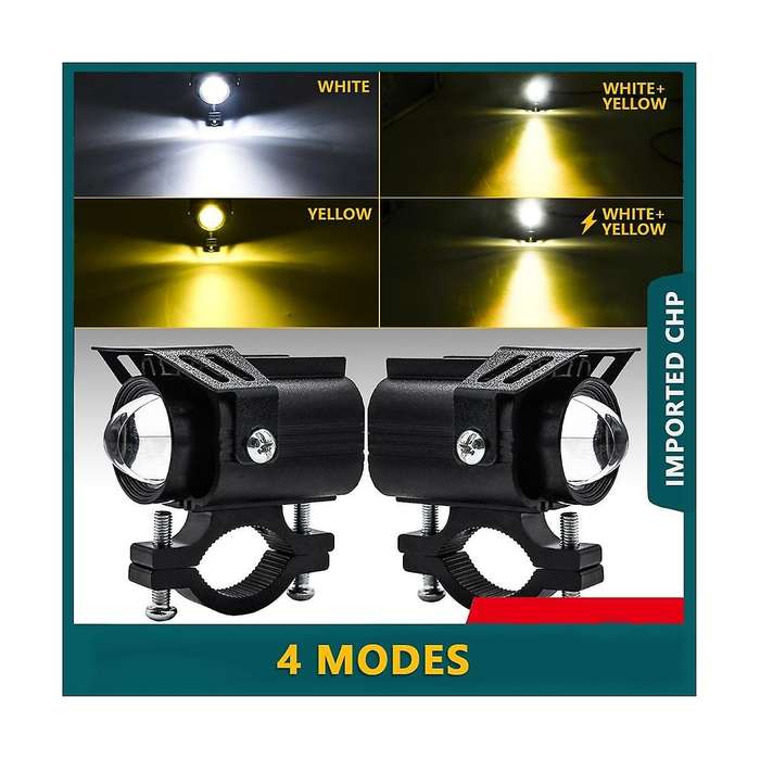 60w Motorcycle Led Driving Lights Fog Lamp Spot Lights White+yellow Headlights for Motorcycle Suv B