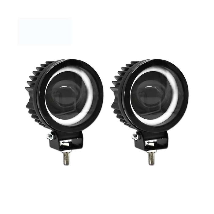 60w 6000lm Round Led Angel Eyes Light Bar 6000k/3000k White+yellow Light for Motorcycle Offroad Led