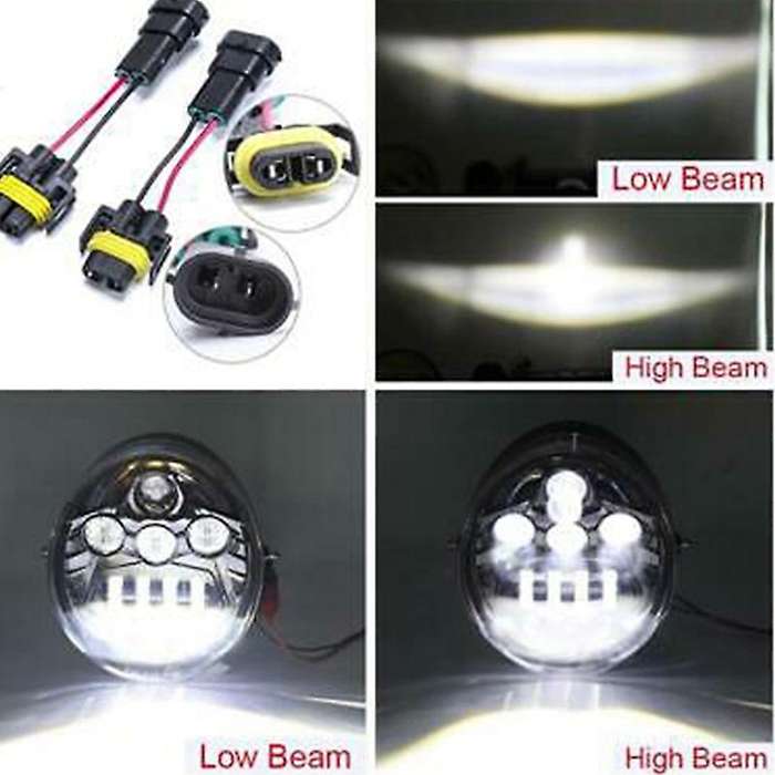 60W Motorcycle LED Headlights HI Low Beam Headlights for VRSC VRSCA VRSCB V-Rod Muscle 2002-2017