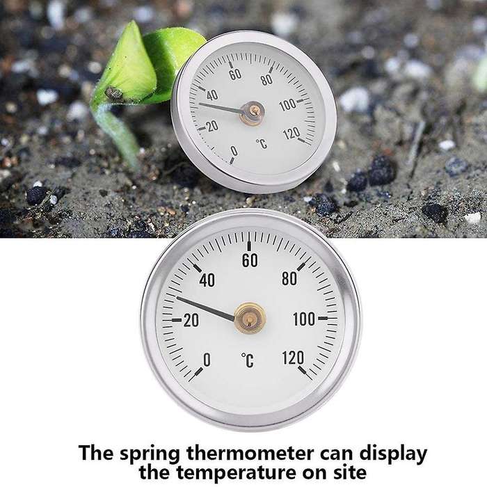 63mm Waterproof Dustproof IP55 0-120 Bimetal Temperature Spring Thermometer Pipe Surface Clamp-on Th
