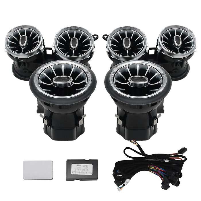 64 Color Car Front Turbine Air Outlet Ambient Light A/C Vent Outlet Atmosphere Lamp for E Class W213
