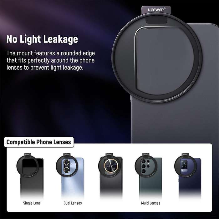 67mm Cell Phone Lens Clip Cell Phone Filter Mounting Bracket Additional Filter Expansion Frame Col