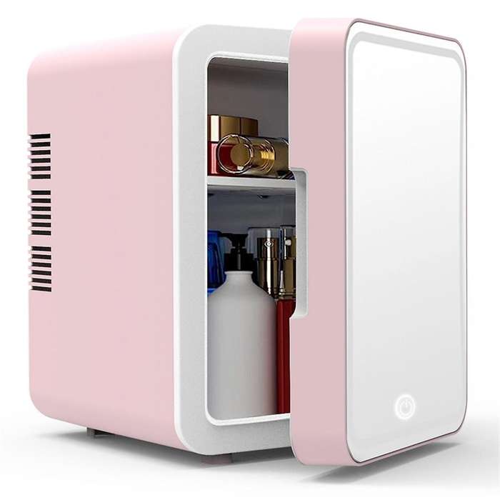 6l Makeup Fridge with Led Light Mirror Mini Fridge for Bedroom Car Small Refrigerator for Cosmetics,