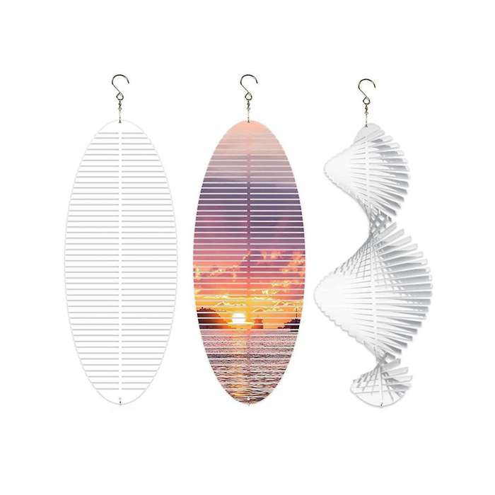 6pack 10inch Sublimation Wind Spinner Blanks 3d Helix Wind Spinners for Yard and Ornaments Hanging