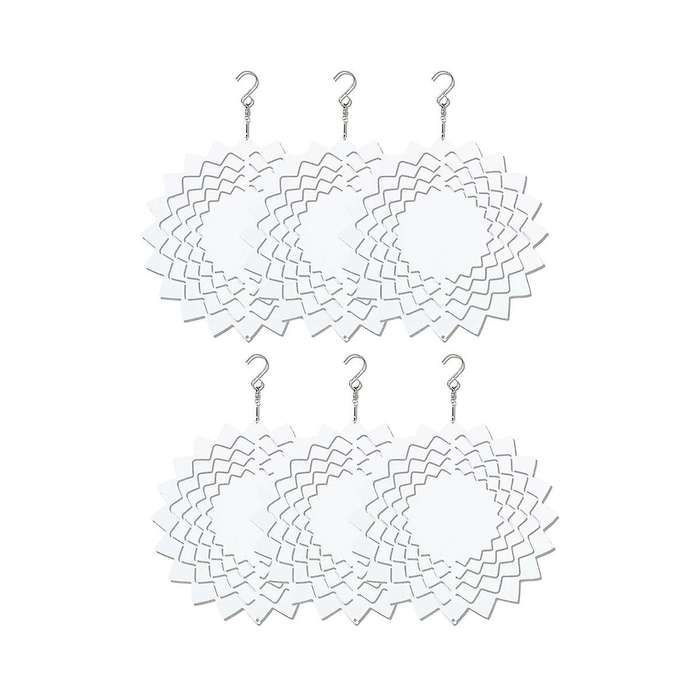 6pack 10 Inch Sublimation Wind Spinner Blanks,3d Hanging Wind Spinners Double Sided Wind Powered Fo