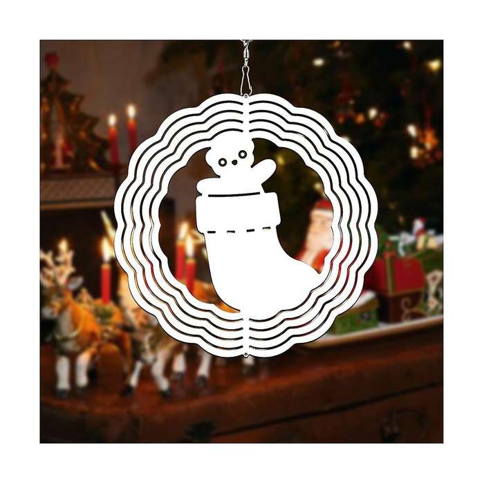 6pack 8 Inch Sublimation Wind Spinner Blanks Christmas Socks Wind Spinners Hanging Wind Spinners for