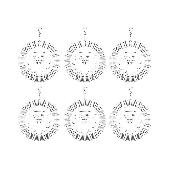 6Pack 8 Inch Sublimation Wind Spinner Blanks Father Christmas Wind Spinners Hanging Wind Spinners f