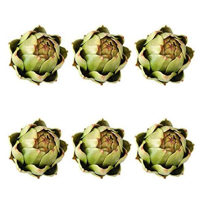6pack Artificial Artichoke Vegetables and Fruits for Home Wedding Party Table Decoration (green)