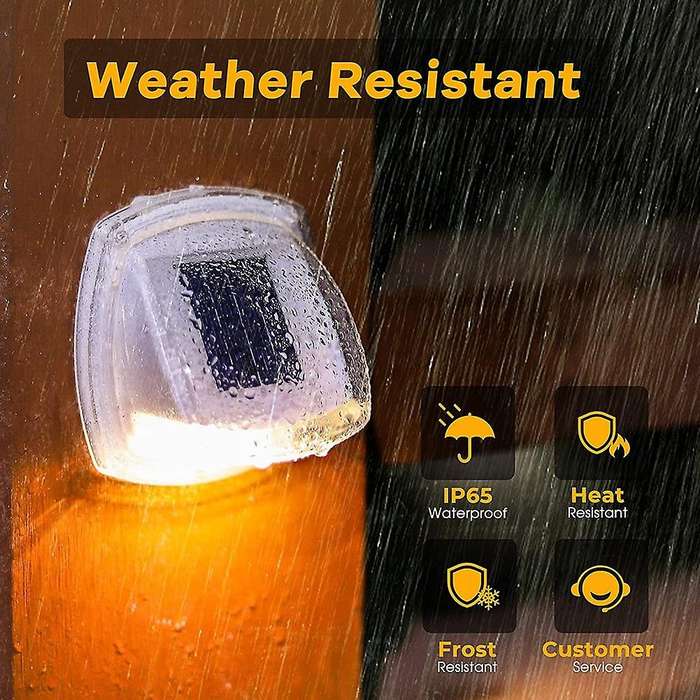 6Pack Solar Fence Lights Outdoor Waterproof 8 Outdoor Wall Lights Solar Powered Deck Light Decorativ