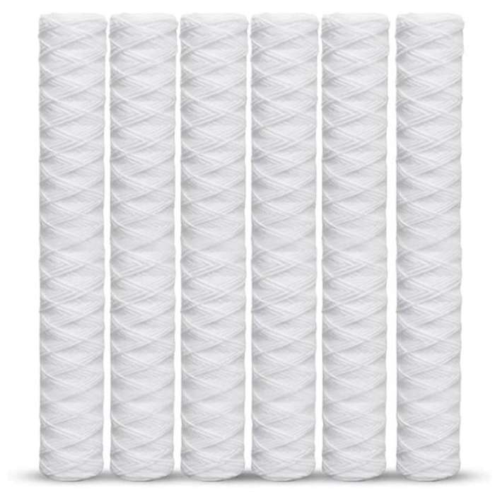 6Pc 5 Micrometre 20X2.7inch String Wound Water Filter Whole House Replacement Sediment Filter, for U