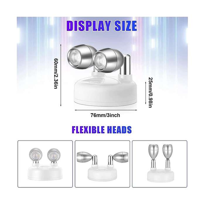 6pcs 13 Color Battery Operated Spotlights Indoor Dual Head Wireless Led Spotlight Rgb Led Lights Wi
