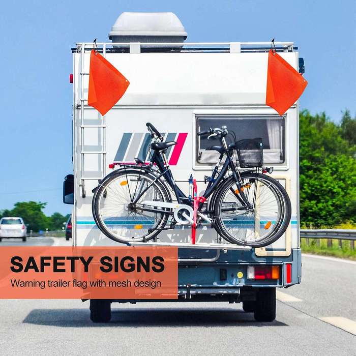 6Pcs 18X18 Inch Mesh Safety Flags Orange Warning Flag Bungee Safety Flag Good Visibility Weatherproo