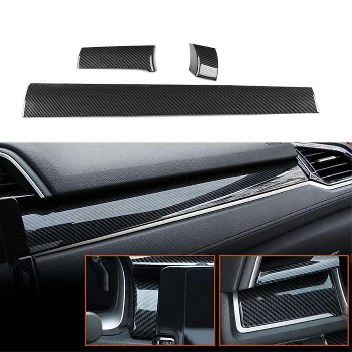 6Pcs Car Interior Moulding Dashboard Trims Strips Center Consoles Stickers Trim Cover for 10Th Gen 2