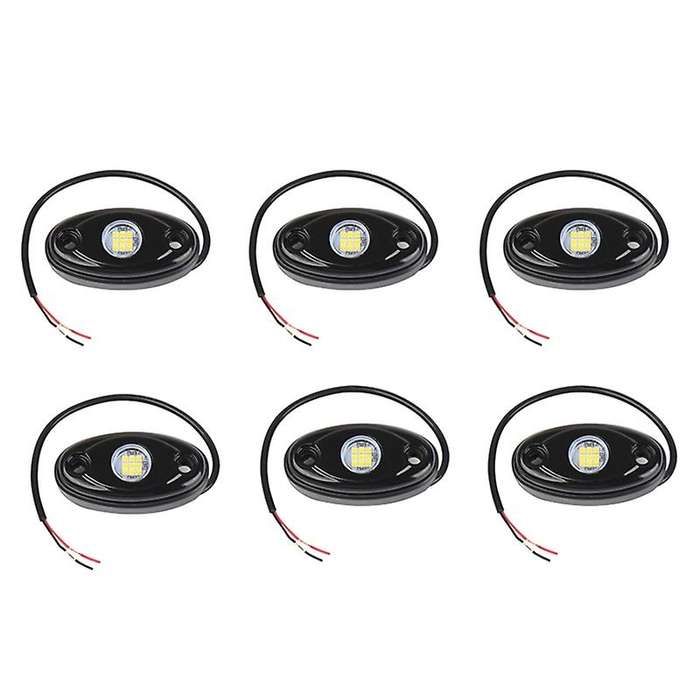 6Pcs Car Under Wheel Lights 800LM 9 LED Rock Light for Off-Road