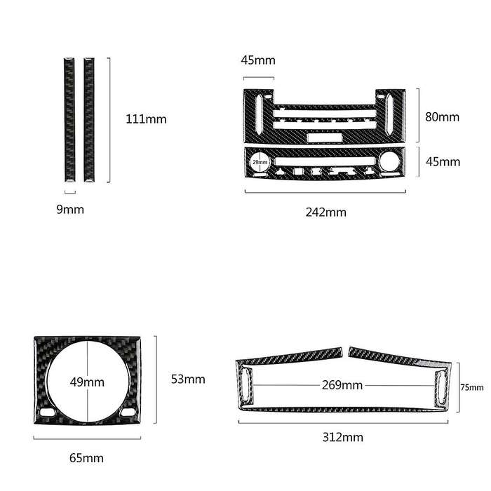 6Pcs Carbon Fiber Air Vent AC&CD Panel Cover Trim Set for IS250 IS350 2014 -18