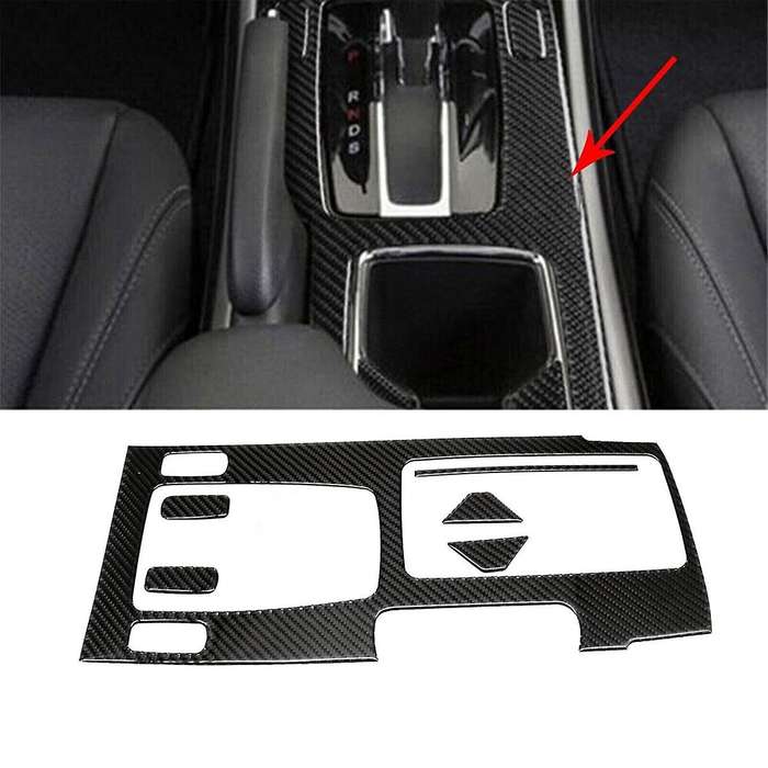 6Pcs Carbon Fiber Interior Gear Shift Set Cover Trim for Accord 2013-2017