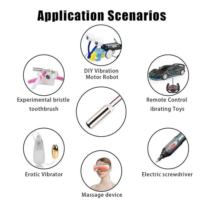 6PCS DC CorelessVibration Motor 7X25Mm Waterproof Vibration Motor 1-6V 8000-2000RPM Suitable for Vib