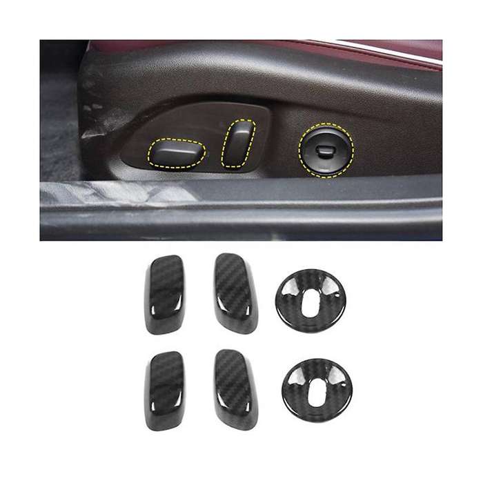 6pcs for Ct4 2020 Car Carbon Fiber Adjustment Knob Button Cover Trims